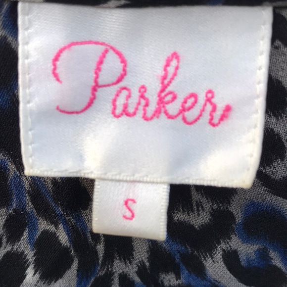 Parker | Silk Cheetah Print Keyhole Ruffle Blouse - Picture 2 of 4